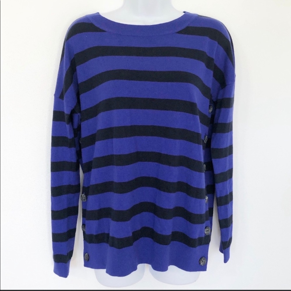 Boden Striped Grace Button Jumper Sweater
